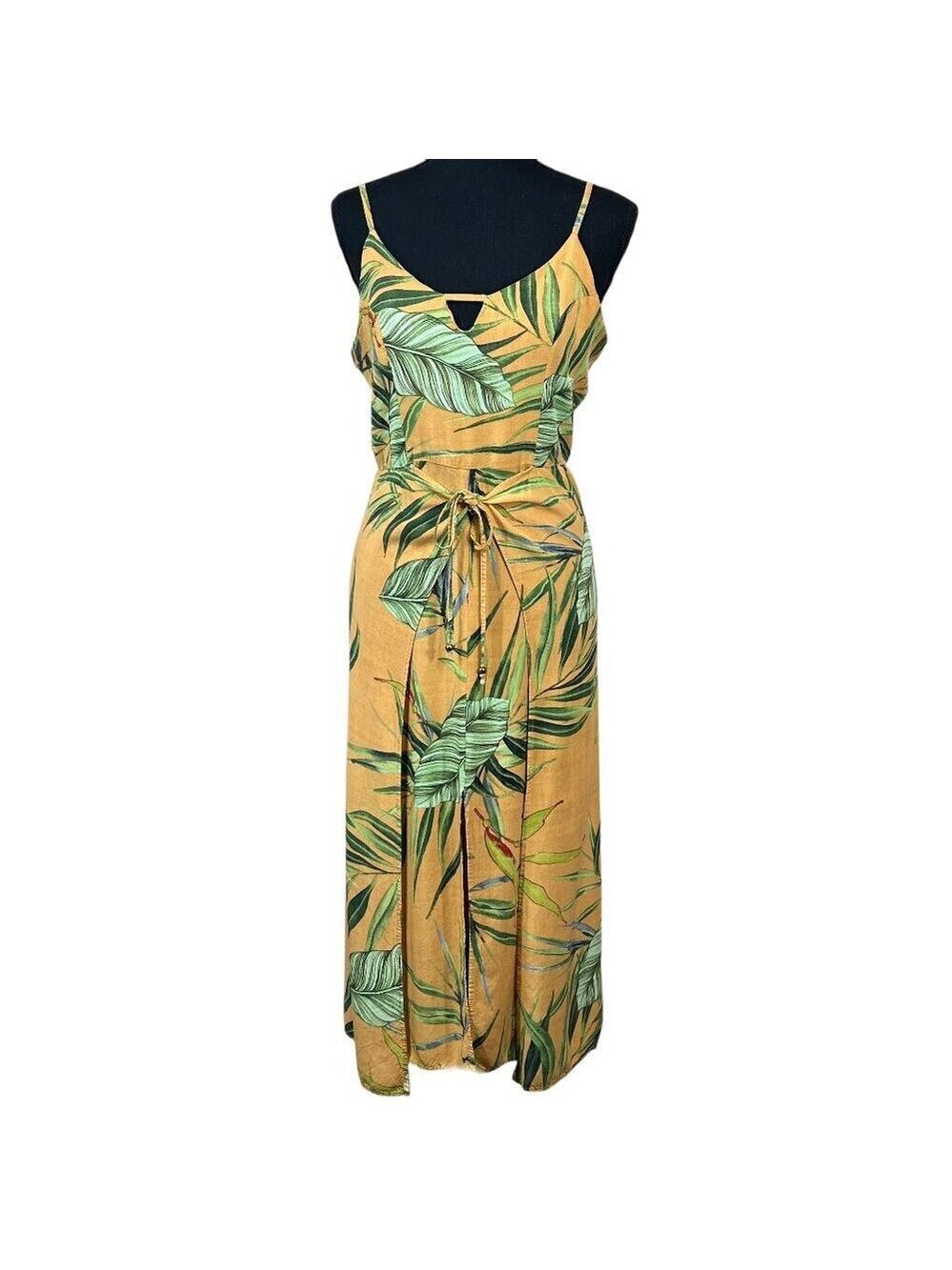 Kauf Mustard Yellow Tropical Sexy Viscose Sundress Size M